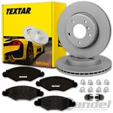 Markenprodukt TEXTAR BREMSSCHEIBEN 247mm + BELÄGE VORNE passend für PEUGEOT 206 206+