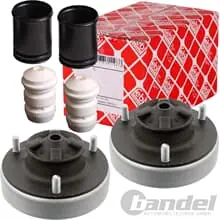 Billig 2x FEBI DOMLAGER FEDERBEINLAGER+PROTECTION KIT HINTEN passend für BMW 5er E34
