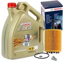 BOSCH ÖLFILTER+CASTROL 5W30 ÖL für AUDI A3 8P VW TOURAN PASSAT 3C T5 GOLF 5 6 Sonderangebot