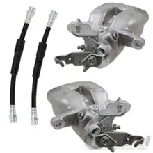 Neu 2x BREMSSATTEL + BREMSSCHLAUCH HINTEN passend für AUDI TT A3 VW GOLF +,5,6 LEON