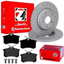 Finale Aktion ZIMMERMANN SPORT BREMSSCHEIBEN 245mm+ BELÄGE HINTEN für AUDI A4 B5 8D Limo Avant