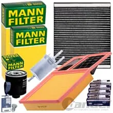 Jetzt Bestellen MANN FILTERSET+BERU ZÜNDKERZEN FÜR 1.4 VW POLO 6R 9N SKODA ROOMSTER FABIA 1 2