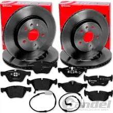 Direktkauf brembo BREMSSCHEIBEN + BELÄGE VORNE+HINTEN passend für BMW 1er E87 E81 123d 130i