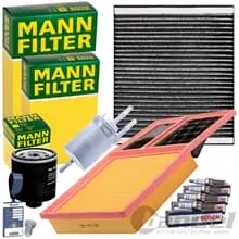 MANN FILTERSET+BOSCH ZÜNDKERZEN FÜR 1.4 VW POLO 6R 9N SKODA ROOMSTER FABIA 1 2 Must-Have