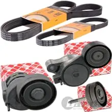Schneller Versand 2x CONTI KEILRIPPENRIEMEN+FEBI SPANNER passend für VW EOS JETTA GOLF 5+6 TOURAN