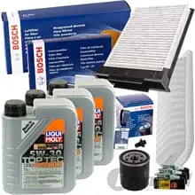 Jetzt Bestellen BOSCH FILTERSET+ ZÜNDKERZEN+LIQUI 5W30 FÜR 1.0 TOYOTA AYGO CITRÖEN C1 PEUGEOT