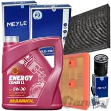 MEYLE FILTERSET+MANNOL 5W30 ÖL TSI TFSI für VW TOURAN PASSAT GOLF 7 AUDI A3 8V Bestpreis