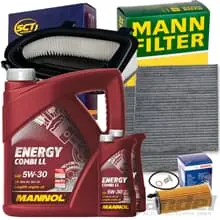FILTERSET INSPEKTIONSPAKET+MANNOL 5W30 ÖL PASSEND FÜR BMW X3 F25 18 20 30d Bestpreis