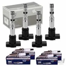4x ZÜNDSPULE+ BERU ZÜNDKERZEN für AUDI A3 8L A4 B6 B7 A6 C5 TT VW GOLF 4 POLO 9N Angebot