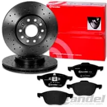 Jetzt Bestellen brembo GELOCHTE BREMSSCHEIBEN + BELÄGE VORNE passend für VOLVO C30 S40 2 V50 V70
