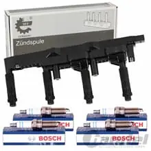 Preiswert SKV ZÜNDSPULE + 4x BOSCH ZÜNDKERZEN für MERCEDES A-KLASSE (W168) VANEO (414)