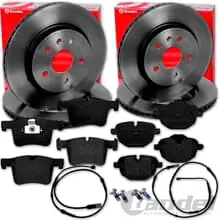 brembo BREMSSCHEIBEN + BELÄGE VORNE + HINTEN passend für BMW X3 F25 + X4 F26 Billig
