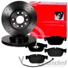 Garantierte Lieferung brembo GELOCHTE BREMSSCHEIBEN + BELÄGE VORNE passend für PEUGEOT 308 CITROEN DS4