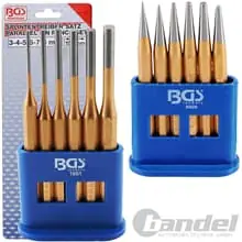 Neue Ware BGS SPLINTENTREIBER-SATZ DURCHSCHLÄGER Ø 1-8mm KÖRNER DURCHTREIBER-SET 12-tlg