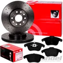 Jetzt Kaufen brembo GELOCHTE BREMSSCHEIBEN + BELÄGE VORNE passend für FORD GALAXY + S-MAX