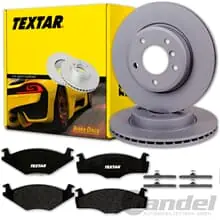Preiswert TEXTAR BREMSSCHEIBEN + BELÄGE VORNE für VW GOLF 1 2 GT GTI POLO G40 SCIROCCO