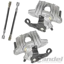 Rabatt 2x BREMSSATTEL + BREMSSCHLAUCH HINTEN passend für OPEL ASTRA G + Cabrio CC Coupe