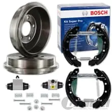 Neuheit BREMSTROMMELN Ø230mm+ BOSCH BACKEN SATZ für VW POLO 6R SKODA OCTAVIA ROOMSTER