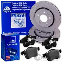 Markenprodukt ATE PowerDisc BREMSSCHEIBEN + CERAMIC BELÄGE für FORD FOCUS 2 3 + GRAND / C-MAX
