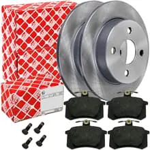Schneller Versand FEBI BREMSSCHEIBEN Ø245mm + BELÄGE HINTEN passend für AUDI 80 B2 B3 B4 quattro