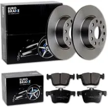 EuroBrake BREMSSCHEIBEN + BELÄGE HINTEN passend für VW GOLF 7 TOURAN 5T A3 LEON Zertifiziert
