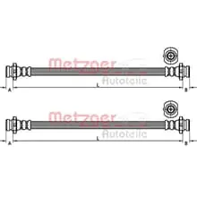 Neuheit 2X METZGER BREMSSCHLÄUCHE HINTEN BEIDSEITIG PASSEND FÜR NISSAN NP300