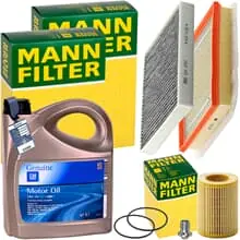 MANN INSPEKTIONSPAKET+5L ORIGINAL 5W-30 ÖL passend für OPEL ZAFIRA B 1.9 CDTI Rabatt