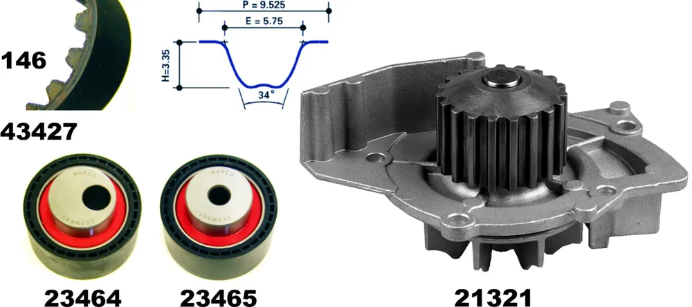Wasserpumpe + Zahnriemensatz, CITROËN, FIAT, LANCIA, PEUGEOT Saisonangebot